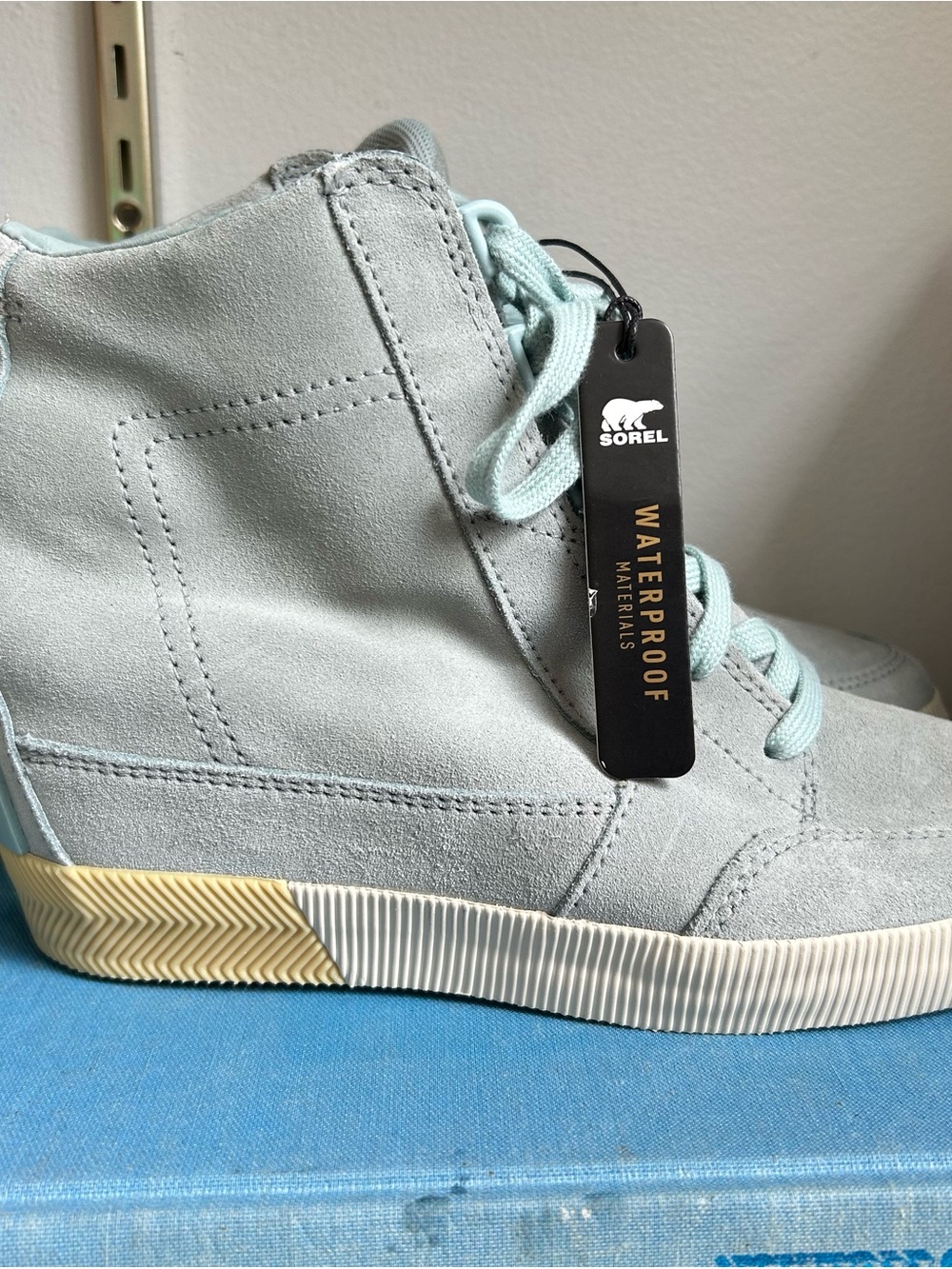Sorel Light Aqua Wedge Sneakers